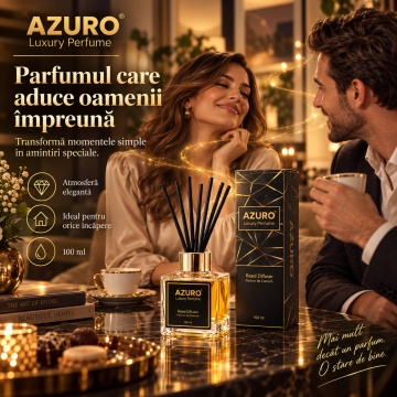 Odorizant Cameră Azuro Blueberry Luxury Perfume, Difuzor cu Bețișoare, Parfum Fructat de Afine, 100 ml - Img 4