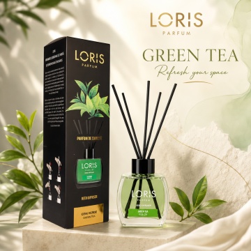 Odorizant de Cameră cu Bețișoare Parfumate Loris Ceai Verde, 120 ml, Esență Green Tea, Miros Fresh și Persistent - Img 5