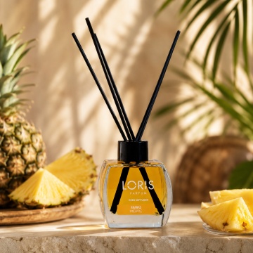 Odorizant de Cameră cu Bețișoare Parfumate Loris Parfum Ananas, 120 ml, Esență Tropicală, Miros Plăcut și Persistent - Img 2