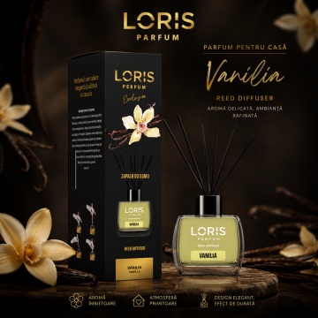Odorizant de Cameră cu Bețișoare Parfumate Loris Vanilie, 120 ml, Esență Vanilla, Miros Dulce și Persistent - Img 6