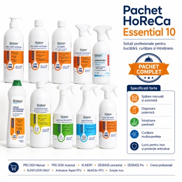 Pachet curatenie profesionala HoReCa Klintensiv Professional Essential 10, detergenti vase, degresanti, pardoseli, anticalcar, multisuprafete si inox, 10 produse, 9 L, 4x Stickere - Img 6