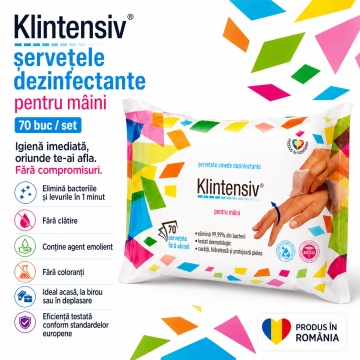 Pachet igiena completa Klintensiv, sapun lichid Verbina 500 ml, gel de dus Green Garden 400 ml, sampon Anti-Matreata 400 ml, hartie igienica umeda 40 buc si servetele dezinfectante maini 70 buc, 5 produse, 4x Stickere - Img 6