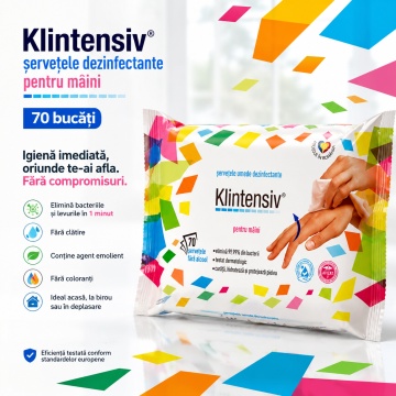 Pachet ingrijire barbati Klintensiv, sapun lichid Cafea 500 ml, gel de dus Cold Breeze 400 ml, sampon cu Zinc PCA si Pantenol 400 ml, apa de gura KLINDENT cu Clorhexidina 0.12% 500 ml si servetele dezinfectante 70 buc, 4x Stickere - Img 6