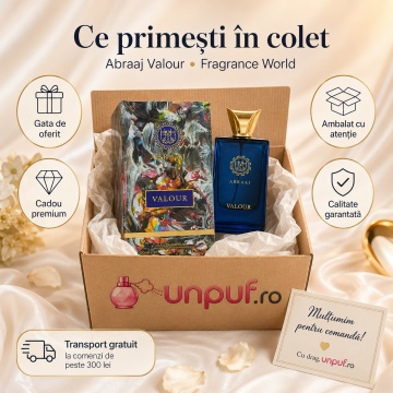 Parfum Arăbesc Abraaj Valour Fragrance World 100 ml, Apă de Parfum Bărbat, Aromă Lemnos Condimentată Masculină cu Grapefruit, Bergamotă, Piper, Cedru, Geranium, Lavandă, Paciuli, Ambră, Mosc și Vetiver - Img 4