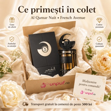 Parfum Arăbesc Al Qamar Nuit French Avenue 100 ml, Apă de Parfum Unisex, Damă și Bărbat, Inspirat The Moon, Aromă Aromatic Orientală cu Citrice, Condimente, Note Proaspete, Flori Albe, Lavandă, Note Calde, Lemn de Cedru, Ambră și Mosc - Img 4