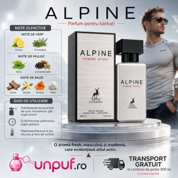 Parfum Arăbesc Alhambra Alpine Homme Sport 30 ml, Apă de Parfum Bărbați, Maison Alhambra, Inspirat Allure Homme Sport, Aromă Aromatic Lemnoasă Fresh cu Grapefruit, Bergamotă, Piper, Geranium, Lavandă, Note Acvatice, Ambră, Cedru, Mosc și Vetiver - Img 9
