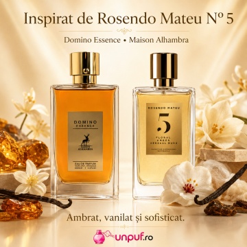 Parfum Arăbesc Alhambra Domino Essence 100 ml, Apă de Parfum Unisex, Damă și Bărbat, Maison Alhambra, Inspirat Rosendo Mateu, Aromă Oriental Modernă Ambrată și Vanilată cu Note Fructate, Bergamotă, Condimente, Iasomie, Trandafir, Note Lemnoase, Cedru, Amb - Img 8