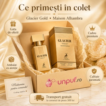 Parfum Arăbesc Alhambra Glacier Gold Maison Alhambra 30 ml, Apă de Parfum Bărbați, Aromă Oriental Ambrată, Inspirat Le Male Elixir - Img 4