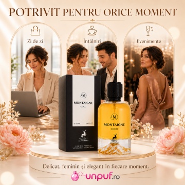 Parfum Arăbesc Alhambra Montaigne Coco 100 ml, Apă de Parfum Damă, Maison Alhambra, Inspirat Coco Vanille, Aromă Oriental Modernă Cremoasă și Tropicală cu Note Fructate, Bergamotă, Condimente, Iasomie, Trandafir, Note Lemnoase, Cedru, Ambră, Mosc și Vanil - Img 6