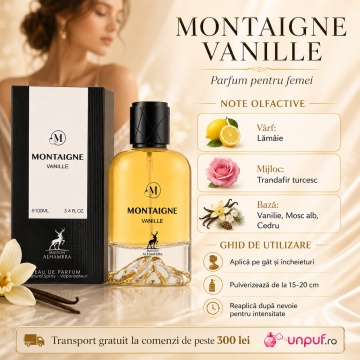 Parfum Arăbesc Alhambra Montaigne Vanille 100 ml, Apă de Parfum Damă, Maison Alhambra, Inspirat Roses Vanille, Aromă Oriental Vanilată cu Bergamotă, Condimente Moi, Tonka, Caramel, Flori Albe, Ambră, Lemn de Santal, Mosc și Vanilie - Img 9