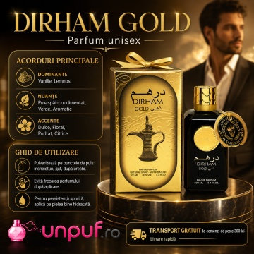 Parfum Arăbesc Ard Al Zaafaran Dirham Gold 100 ml, Apă de Parfum Unisex, Damă și Bărbat, Inspirat Royal Oud, Aromă Oriental Ambrată cu Bergamotă, Condimente, Fructe Dulci, Iasomie, Lemn de Santal, Trandafir, Patchouli, Ambră, Mosc și Vanilie - Img 9