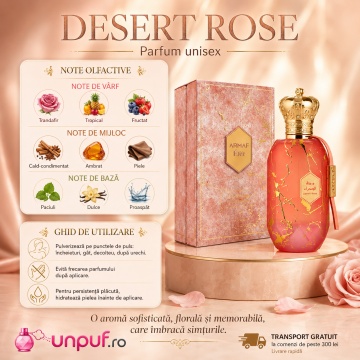 Parfum Arăbesc Armaf Eter Desert Rose 100 ml, Apă de Parfum Damă, Aromă Floral Orientală Inspirată de Oud Satin Mood - Img 9