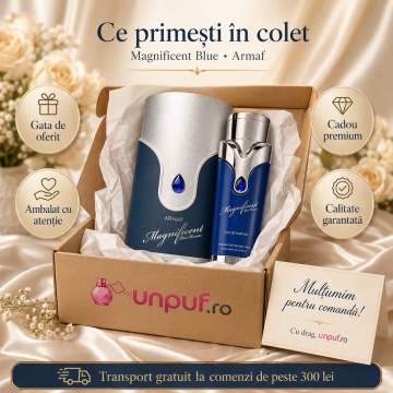 Parfum Arăbesc Armaf Magnificent Blue Pour Homme 100 ml, Apă de Parfum Bărbat, Aromă Acvatică Proaspătă, Masculină și Elegantă, Inspirată de Pure XS - Img 4