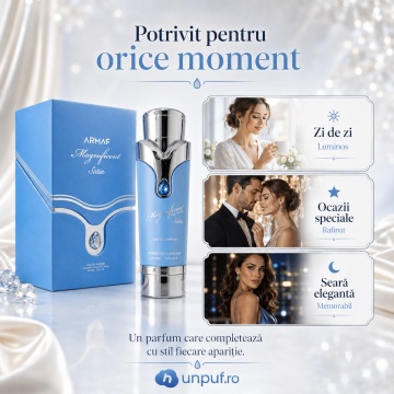 Parfum Arăbesc Armaf Magnificent Satin Pour Homme 100 ml, Apă de Parfum Unisex Damă și Bărbat, Aromă Florală Citrică Lemnoasă Inspirată de My Way - Img 7