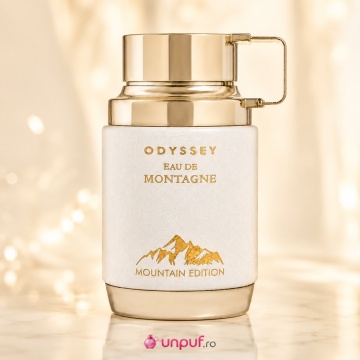 Parfum Arăbesc Armaf Odyssey Eau De Montagne 100 ml, Apă de Parfum Unisex Damă și Bărbat, Aromă Aromatic Orientală cu Acorduri Calde, Migdale, Vanilie, Santal, Mosc și Flori Albe - Img 2