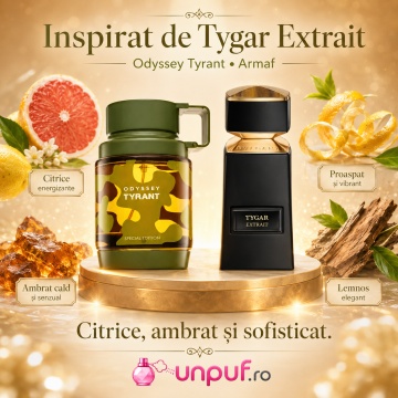 Parfum Arăbesc Armaf Odyssey Tyrant 100 ml, Apă de Parfum Bărbat, Aromă Aromatic Orientală, Citrică, Ambrată și Masculină, Inspirată de Tygar Extrait - Img 8