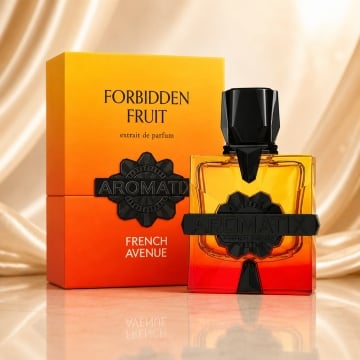 Parfum Arăbesc Aromatix Forbidden Fruit French Avenue 100 ml, Apă de Parfum Unisex, Damă și Bărbat, Inspirat Sun Gria, Aromă Ambrată Floral Fructată Dulce cu Portocală Sângerie, Bergamotă, Cardamom, Măr Roșu, Piersică, Margarita, Trandafir, Vanilie, Ambră