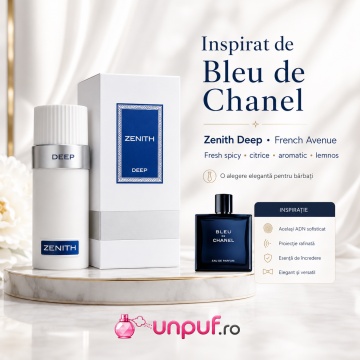Parfum Arăbesc Bărbat Zenith Deep French Avenue 100 ml, Apă de Parfum, Inspirat de Bleu de Chanel, Aromă Fresh Condimentată și Lemnoasă cu Grapefruit, Lămâie, Mentă, Piper, Bergamotă, Ghimbir, Nucșoară, Iasomie, Pepene, Tămâie, Ambră, Cedru, Santal și Lab - Img 9
