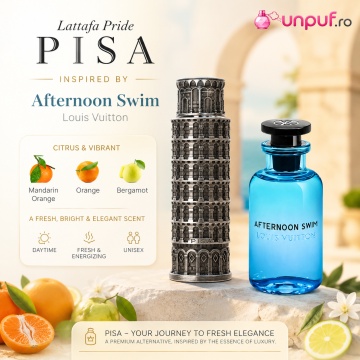 Parfum Arabesc Bărbați Lattafa Pride Pisa, Eau de Parfum 100 ml, Inspirat de Afternoon Swim, Citrice Lemnos Aromatic - Img 6