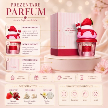 Parfum Arăbesc Berry On Top Lattafa 75 ml, Apă de Parfum Damă, Aromă Floral Fructat Gurmandă cu Căpșună, Frișcă, Zahăr, Flori Albe, Vanilie și Mosc - Img 3
