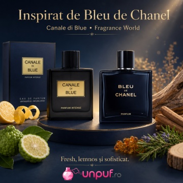 Parfum Arăbesc Canale Di Blue Parfum Intense Fragrance World 100 ml, Apă de Parfum Bărbați, Aromă Aromatică Fresh Lemnoasă cu Citrice, Grepfrut, Iasomie, Mentă, Piper Roz, Labdanum, Cedru, Lemn de Santal, Tămâie, Olibanum, Vetiver și Nucșoară - Img 8