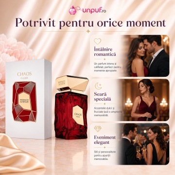 Parfum Arăbesc Chaos French Avenue 100 ml, Extract de Parfum Unisex, Damă și Bărbat, Inspirat Kirsch Headspace, Aromă Aromatic Orientală Fructat Pieloasă cu Cireșe, Fructe Roșii, Iris, Piele, Accente Pudrate, Vanilie, Tonuri Fumurii, Note Pământii, Cedru, - Img 9