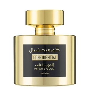 Parfum Arăbesc Confidential Private Gold Lattafa 100 ml, Apă de Parfum Unisex, Damă și Bărbat, Inspirat Kirke Tiziana Terenzi, Aromă Aromatic Fructată Tropicală cu Coacăză Neagră, Fructul Pasiunii, Piersică, Zmeură, Pară, Lăcrămioară, Lemn de Santal, Mosc - Img 12