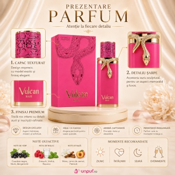 Parfum Arăbesc Damă Vulcan Baie French Avenue 100 ml, Apă de Parfum, Inspirat de Pink Boa Stephen Humbert Lucas, Aromă Fructată Dulce și Memorabilă cu Coacăze Negre, Mure, Bergamotă, Zmeură, Vodcă, Busuioc, Mosc, Lemn de Santal și Piersică - Img 3