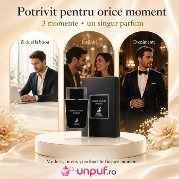 Parfum Arăbesc Dark Door Intense Maison Alhambra 100 ml, Apă de Parfum Bărbați, Inspirat Dior Homme Intense, Aromă Lemnos Floral Mosc cu Lavandă, Stânjenel, Ambrette, Pară, Cedru și Vetiver - Img 6