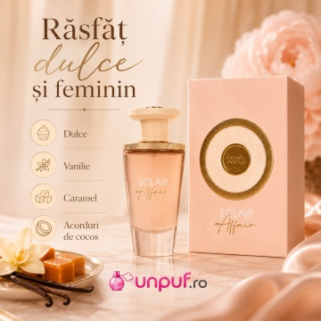 Parfum Arăbesc Eclair Affair French Avenue 100 ml, Apă de Parfum Unisex, Damă și Bărbat, Inspirat Giardini Di Toscana Bianco Latte, Aromă Dulce Gourmand cu Vanilie, Caramel, Cocos, Acorduri Ambrate, Citrice, Condimente, Flori Albe, Lavandă, Cedru, Ambră ș - Img 3