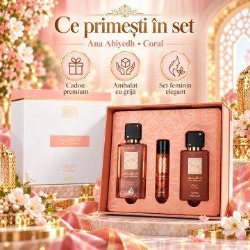 Parfum Arăbesc Gift Set Ana Abiyedh Coral 60Ml + 12 Ml Hairmist - Img 3