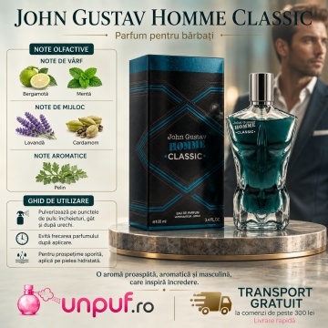 Parfum Arăbesc John Gustav Homme Classic Fragrance World 100 ml, Apă de Parfum Bărbat, Aromă Aromatic Lemnoasă Clasică cu Bergamotă, Lămâie, Lavandă, Vetiver, Geranium, Salvie, Cedru, Ambră și Mosc - Img 9