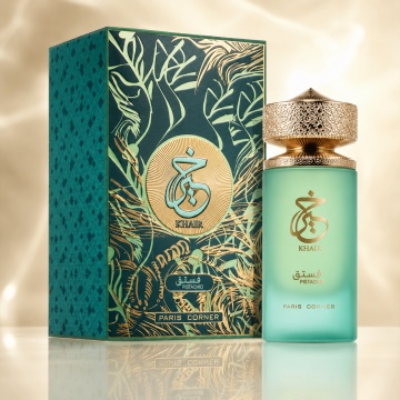 Parfum Arăbesc Khair Pistachio Paris Corner 100 ml, Apă de Parfum Unisex Damă și Bărbat, Aromă Gurmandă, Dulce, Cremoasă și Memorabilă, cu Fistic, Înghețată, Bergamotă, Alune, Rom, Cardamom, Frișcă, Bezea, Tonka, Cacao, Cedru și Lemn de Santal, Inspirată