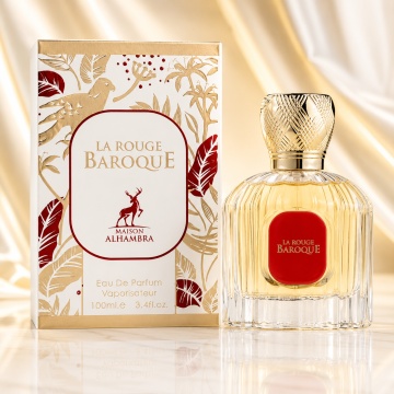 Parfum Arăbesc La Baroque Rouge Maison Alhambra EDP 100 ml Unisex, Inspirat Baccarat Rouge 540, Aromă Oriental Florală cu Șofran, Iasomie, Amberwood, Ambergris, Rășină de Brad și Cedru