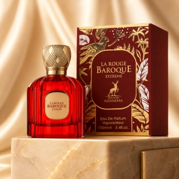 Parfum Arăbesc La Rouge Baroque Extreme Maison Alhambra EDP 100 ml Unisex, Inspirat Baccarat Rouge 540 Extrait, Aromă Oriental Florală cu Șofran, Migdală Amară, Iasomie, Cedru, Ambergris, Mosc și Ambră