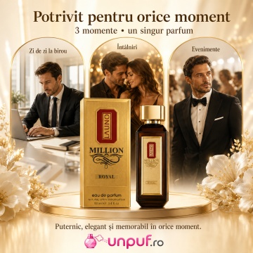Parfum Arăbesc La Uno Million Royal Fragrance World 100 ml, Apă de Parfum Bărbați, Aromă Oriental Lemnoasă, Inspirat 1 Million Royal Rabanne - Img 6