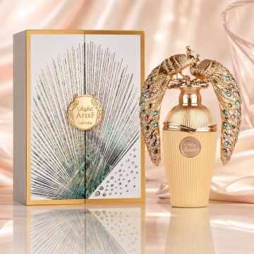 Parfum Arăbesc Lattafa Afeef 100 ml, Apă de Parfum Unisex, Aromă Lemnos Florală cu Bergamotă, Piersică, Piper Roz, Iasomie, Tuberoză, Ambră și Pralină