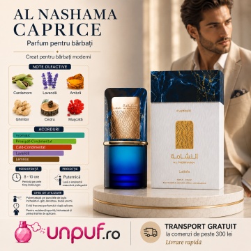 Parfum Arăbesc Lattafa Al Nashama Caprice 100 ml, Apă de Parfum Bărbat, Aromă Orientală Citric Condimentată - Img 5