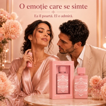 Parfum Arăbesc Lattafa Bade’e Al Oud Noble Blush 100 ml, Apă de Parfum Damă, Aromă Floral Gurmandă cu Lapte, Trandafir, Bezea, Migdale Amare, Santal, Mosc și Vanilie - Img 5