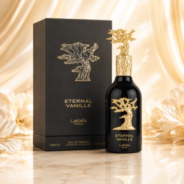 Parfum Arăbesc Lattafa Eternal Vanille 100 ml, Apă de Parfum Unisex, Aromă Dulce Vanilată cu Tonka, Cacao și Lemn Akigala