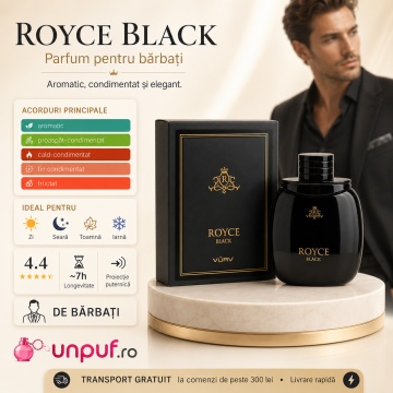 Parfum Arăbesc Lattafa Royce Black 100 ml, Apă de Parfum Bărbat, Aromă Orientală Aromatică cu Note Fructate, Piper, Portocală, Scorțișoară, Ambră și Tonka - Img 8