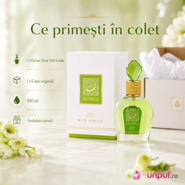 Parfum Arăbesc Lattafa Thameen Wild Vanille EDP 100 ml Unisex, Aromă Mosc Vanilat cu Note Verzi, Lămâie, Ambră, Vanilie și Mosc Alb - Img 4