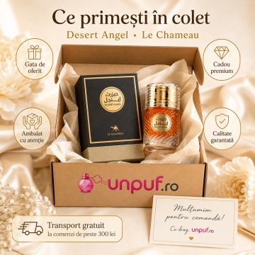 Parfum Arăbesc Le Chameau Desert Angel EDP 100 ml Unisex, Inspirat Angels’ Share Anniversary Edition, Aromă Caldă cu Coniac, Scorțișoară, Tonka, Stejar, Praline, Vanilie și Lemn de Santal - Img 4