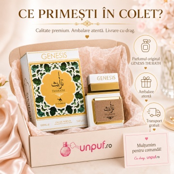 Parfum Arăbesc Le Chameau Genesis Thurath EDP 100 ml Damă, Inspirat Madawi Arabian Oud, Aromă Fructată și Moscată cu Piersică, Flori de Măr, Floare de Ananas, Mosc, Trandafir Sălbatic și Patchouli - Img 4