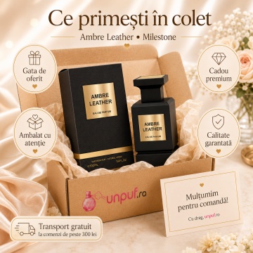 Parfum Arăbesc Milestone Black Leather EDP 100 ml Bărbat, Inspirat Ombre Leather, Aromă Piele Lemnos cu Cardamom, Piper, Șofran, Piele, Lemn Cald, Trandafir, Paciuli, Ambră și Mosc - Img 4