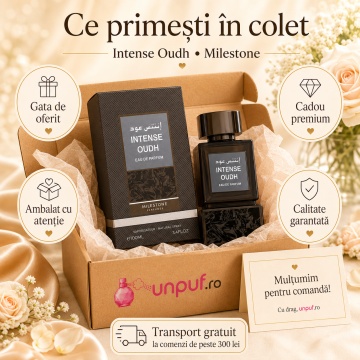 Parfum Arăbesc Milestone Intense Oudh EDP 100 ml Bărbat, Inspirat Oud Wood, Aromă Oriental Lemnoasă cu Bergamotă, Condimente, Șofran, Lemn Cald, Note Rășinoase, Trandafir, Oud, Patchouli, Ambră și Mosc - Img 4