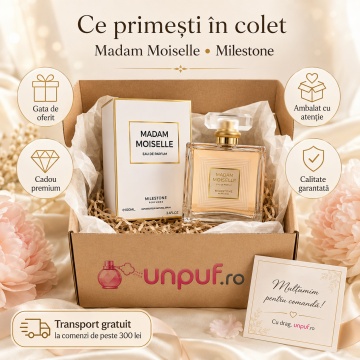 Parfum Arăbesc Milestone Madam Moiselle EDP 100 ml Damă, Inspirat Coco Mademoiselle, Aromă Aromatic Orientală cu Citrice, Condimente, Flori Albe, Lavandă, Note Calde, Cedru, Ambră și Mosc - Img 4