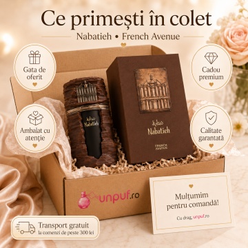 Parfum Arăbesc Nabatieh French Avenue EDP 90 ml Unisex, Inspirat Shem, Aromă Oriental Condimentat Lemnoasă cu Bergamotă, Piper Roz, Șofran, Condimente Calde, Tămâie, Trandafir, Oud, Patchouli, Ambră și Mosc - Img 4