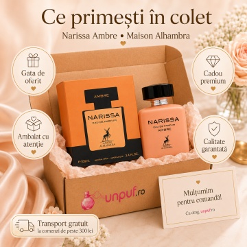 Parfum Arăbesc Narissa Ambre Maison Alhambra EDP 100 ml Damă, Inspirat Narciso Ambrée, Aromă Oriental Florală cu Flori Albe, Ylang-Ylang, Ambră, Mosc, Cashmeran, Cedru și Vanilie - Img 4