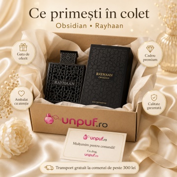 Parfum Arăbesc Obsidian Rayhaan EDP 100 ml Unisex, Inspirat Ultra Male, Aromă Oriental Ambrată cu Citrice, Condimente, Piper, Rășini, Flori Albe, Tămâie, Ambră, Lemn Întunecat și Mosc - Img 4